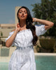 White Embroidered Linen Dress || ZALXNDRA