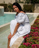 Robe blanche en lin brodé | ZALXNDRA
