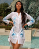 White Embroidered Linen Mini Dress | ZALXNDRA