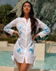 White Embroidered Linen Mini Dress || ZALXNDRA