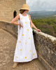Robe longue en lin blanc brodé | ZALXNDRA