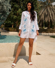 White Embroidered Linen Mini Dress | ZALXNDRA