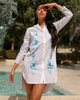 White Embroidered Linen Mini Dress || ZALXNDRA