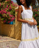 White Embroidered Linen Dress | ZALXNDRA