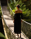 Black Embroidered Linen Dress | ZALXNDRA