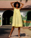 Light Yellow Linen Mini Dress