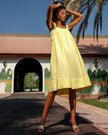 Light Yellow Linen Mini Dress | ZALXNDRA