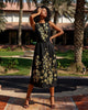 Robe en lin brodée noire | ZALXNDRA
