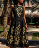 Robe en lin brodée noire | ZALXNDRA