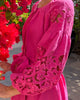 Fuchsia Embroidered Linen Maxi Dress – Balloon Sleeves | ZALXNDRA