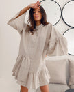 Ancient Scroll Linen Mini Dress | ZALXNDRA