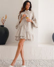 Ancient Scroll Linen Mini Dress | ZALXNDRA