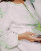 White Embroidered Linen Long Dress – Balloon Sleeves | ZALXNDRA