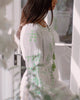 White Embroidered Linen Long Dress – Balloon Sleeves | ZALXNDRA