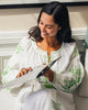 White Embroidered Linen Long Dress – Balloon Sleeves | ZALXNDRA