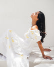 White Embroidered Linen Dress || ZALXNDRA