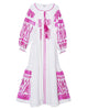 White Embroidered Linen Maxi Dress – Balloon Sleeves || ZALXNDRA