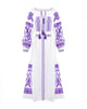 White Embroidered Linen Long Dress – Balloon Sleeves || ZALXNDRA