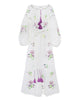 White Embroidered Linen Long Dress – Balloon Sleeves || ZALXNDRA