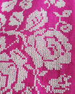 Robe longue en lin brodé fuchsia – Manches ballon | ZALXNDRA