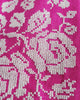 Robe longue en lin brodé fuchsia – Manches ballon | ZALXNDRA