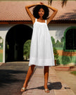 White Linen Mini Dress