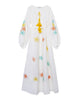White Embroidered Linen Long Dress – Balloon Sleeves | ZALXNDRA
