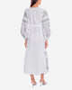 White Embroidered Linen Maxi Dress – Balloon Sleeves | ZALXNDRA