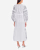 White Embroidered Linen Maxi Dress – Balloon Sleeves || ZALXNDRA