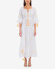 White Embroidered Linen Maxi Dress | ZALXNDRA