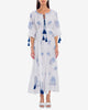 White Embroidered Linen Maxi Dress || ZALXNDRA