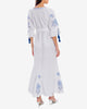 White Embroidered Linen Maxi Dress || ZALXNDRA