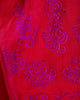 Scarlet Red Embroidered Linen Maxi Dress – Balloon Sleeves