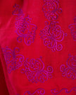 Scarlet Red Embroidered Linen Maxi Dress – Balloon Sleeves