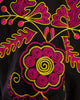 Black Embroidered Linen Maxi Dress – Balloon Sleeves || ZALXNDRA