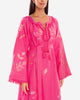 Fuchsia Embroidered Linen Maxi Dress | ZALXNDRA