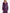 Plum Purple Embroidered Linen Maxi Dress – Balloon Sleeves