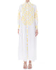 White Embroidered Linen Maxi Dress | ZALXNDRA