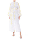 Robe longue en lin brodé blanc | ZALXNDRA