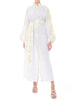 Robe longue en lin brodé blanc | ZALXNDRA