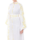 Robe longue en lin brodé blanc | ZALXNDRA