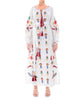White Embroidered Linen Maxi Dress – Balloon Sleeves || ZALXNDRA