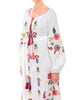 White Embroidered Linen Maxi Dress – Balloon Sleeves || ZALXNDRA