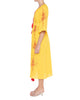 Saffron Yellow Embroidered Linen Maxi Dress | ZALXNDRA