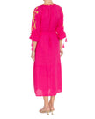 Fuchsia Embroidered Linen Maxi Dress | ZALXNDRA