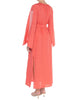 Coral Embroidered Linen Maxi Dress | ZALXNDRA