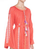 Coral Embroidered Linen Maxi Dress | ZALXNDRA