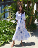 White Embroidered Linen Maxi Dress || ZALXNDRA