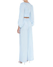 Baby Blue Linen Dress – 3/4 Sleeves | ZALXNDRA