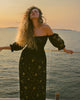 Black Embroidered Linen Dress || ZALXNDRA